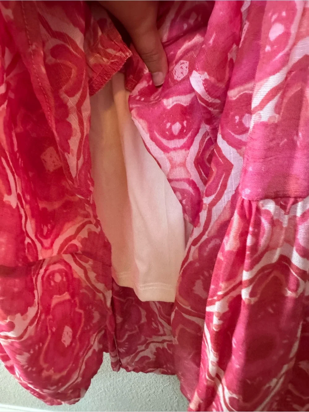 Indigo Soul Pink Floral Boho Tiered Maxi Dress Size Large